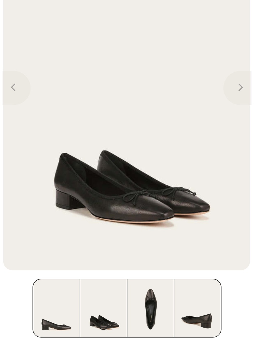 Veronica Beard Cecile Black Leather Ballet Pump with Low Block Heel